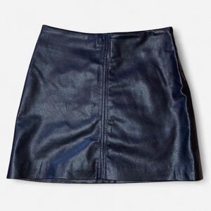 H&M Black Leather Mini Skirt